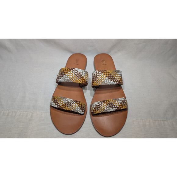 Frye Womens Ruth Woven Multicolor Slides Sandals Sz 8M Minimalist Chic Elegant - Picture 3 of 7